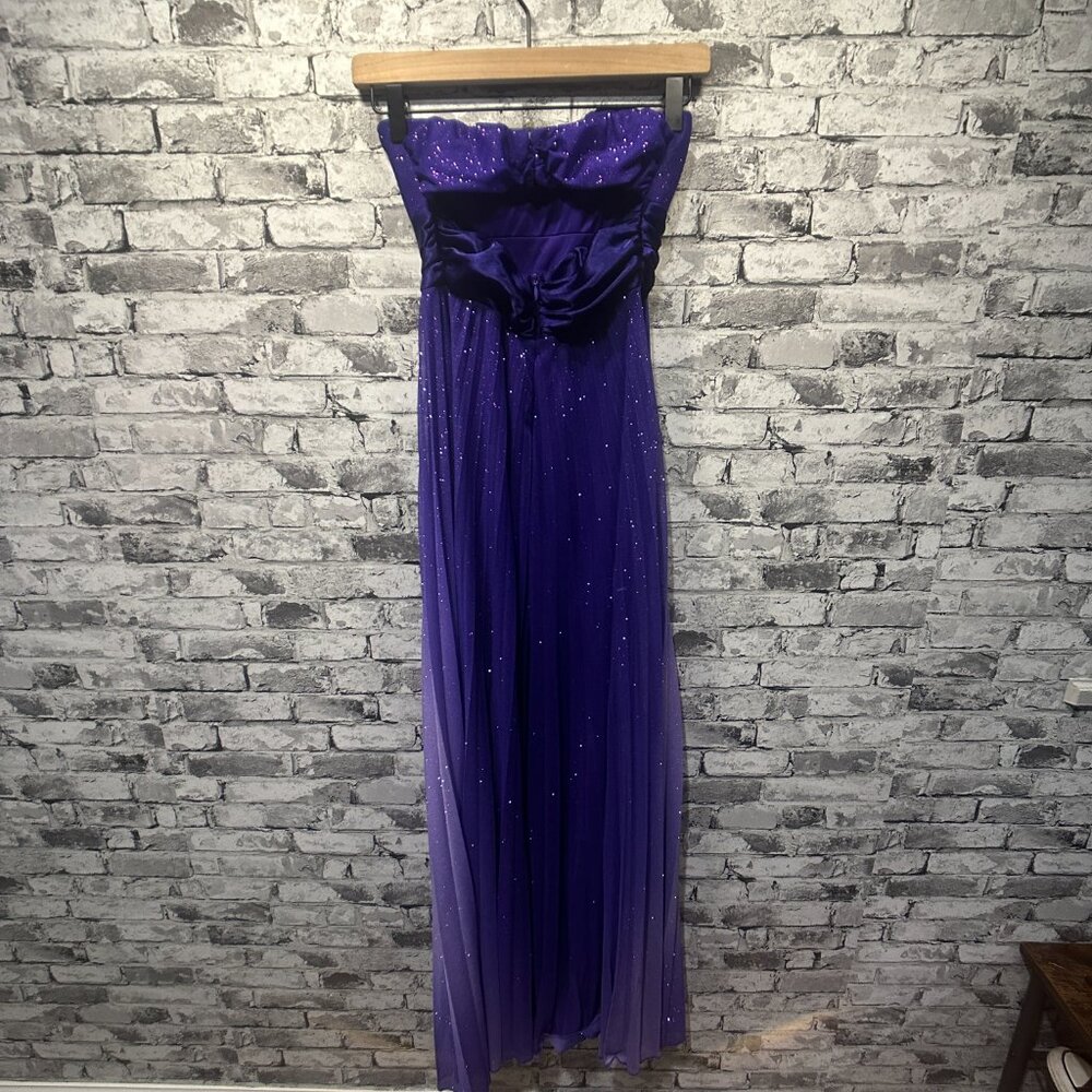 EUC Speekless Purple Maxi Dress Sparkle Ombre Size XS (Prom Homecoming Dress) - Picture 3 of 14